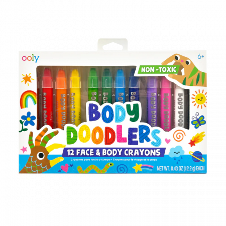 Back to school - Creioane pictura pentru fata si piele, Body Doodlers, set de 12