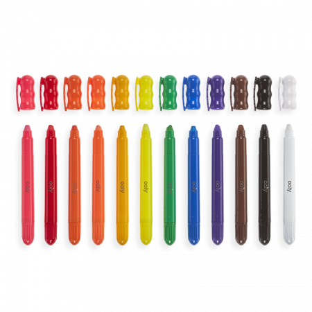 Creioane cu gel pentru geam si sticla, Rainy Dayz, set 12 culori lavabile [1]