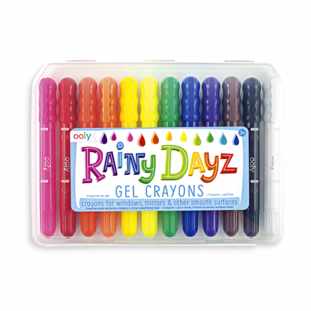 Cadouri Fete - Creioane cu gel pentru geam si sticla, Rainy Dayz, set 12 culori lavabile