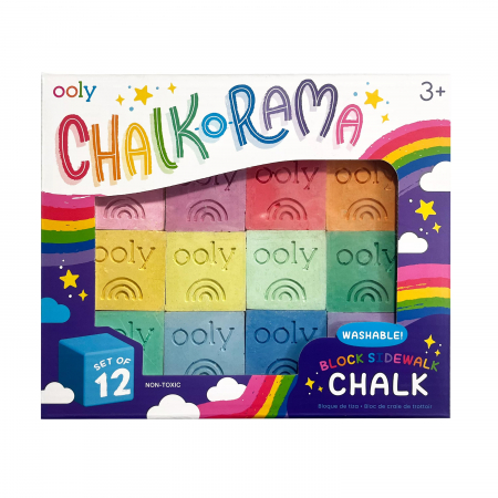 Jucării exterior - Creta lavabila Chalk-O-Rama, set de 12 cuburi, perfecta pentru desen pe asfalt