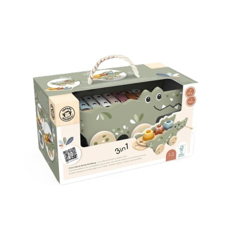 Noutati - Crocodil din lemn cu xilofon si piese de stivuire, Speedy Monkey