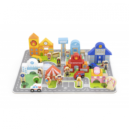 Jucarii creative - Cuburi de construit Orase (100 buc), Viga