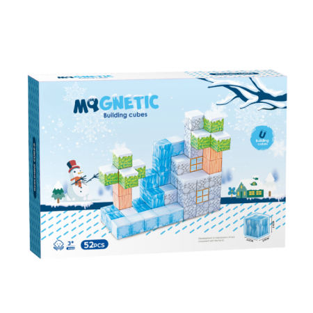 Jucarii creative - Cuburi magnetice - Iarna 52 piese (2.5 cm)