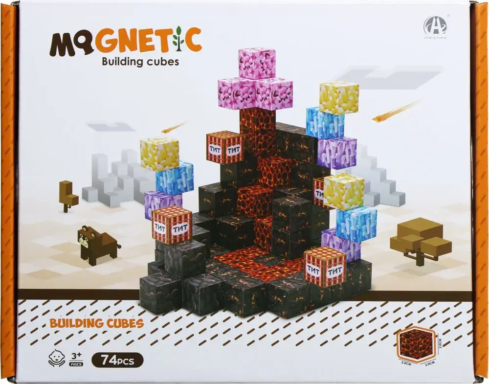 Noutati - Cuburi magnetice - TNT 74 piese (2 cm)