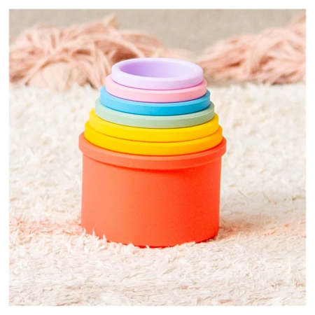 Cupe pentru stivuit din silicon pentru bebe, Tickit [4]