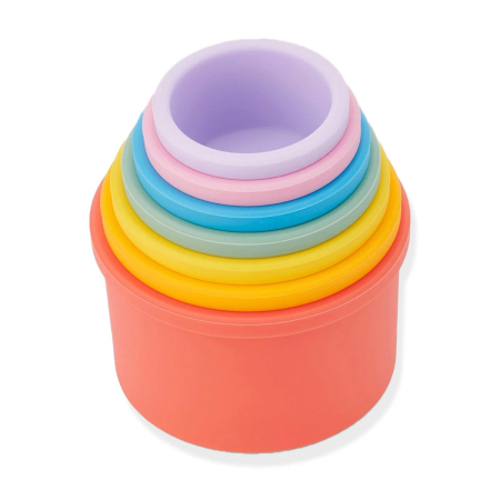 Jucarii Educative - Cupe pentru stivuit din silicon pentru bebe, Tickit