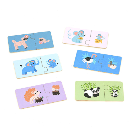 Cutie 12 Puzzle din lemn cu animale - Mama si Puiul - Vilac [3]