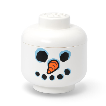 Noutati - Cutie depozitare L cap minifigurină LEGO - Om de zăpadă