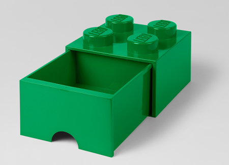 Cutie depozitare LEGO 2x2 cu sertar, verde [1]