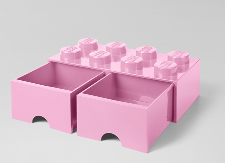 Cutie depozitare LEGO 2x4 cu sertare, roz [1]