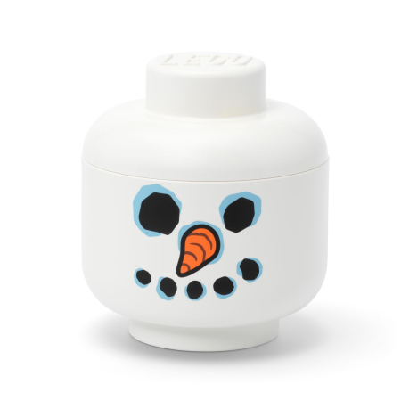Noutati - Cutie depozitare S cap minifigurină LEGO - Om de zăpadă