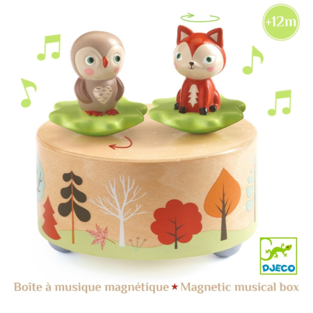 Cutie muzicala magnetica cu bufnita si vulpe, Djeco [2]