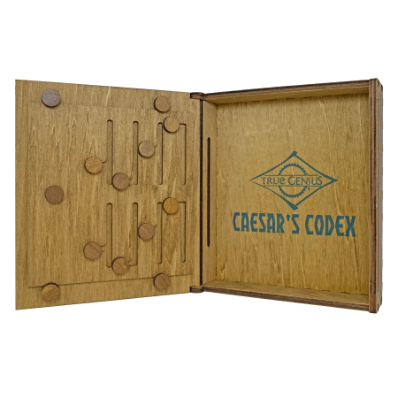 Cutie puzzle IQ din lemn cu mecanism secret - Caesar's Codex [5]