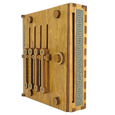 Cutie puzzle IQ din lemn cu mecanism secret - Caesar's Codex [7]