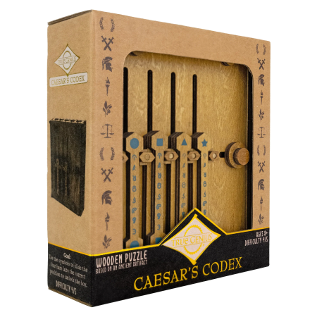 Cutie puzzle IQ din lemn cu mecanism secret - Caesar's Codex [3]