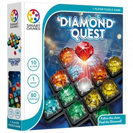 Jocuri de Logica - Smart Games - Diamond Quest, joc de logica cu 80 de provocari, 8+ ani