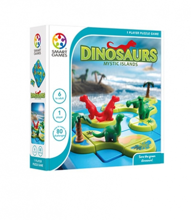 Smart Games - Dinosaurs Mystic Islands, joc de logica cu 80 de provocari, 6+ ani
