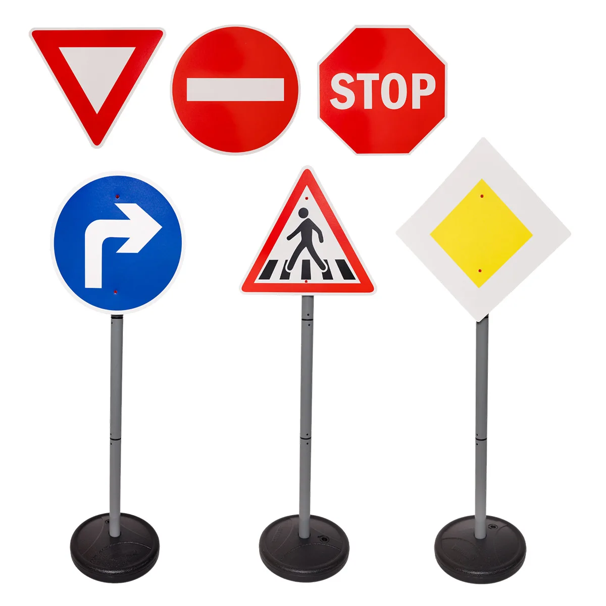 Noutati - Educatie rutieră, set 6 semne de circulație gigant