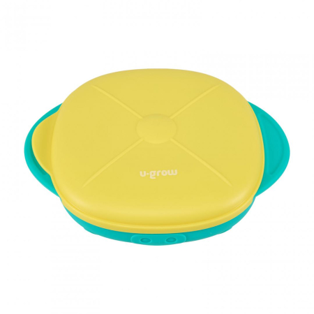 Farfurie silicon cu capac , galbena, U-Grow [1]