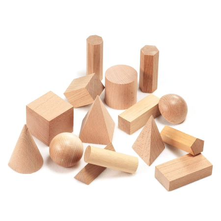 Noutati - Forme geometrice 3D din lemn, 15 piese