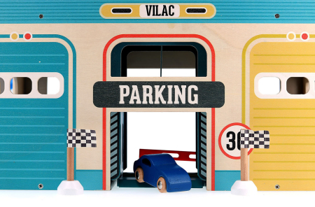 Garaj mare din lemn Vintage - Joc cu vehicule - Vilac [3]