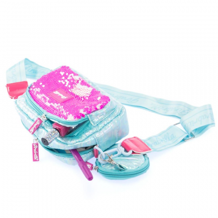 Geanta clutch si portofel monede Girabrilla - matlasata, cu paiete reversibile [1]