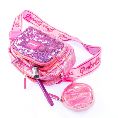 Geanta clutch si portofel monede Girabrilla - matlasata, cu paiete reversibile [1]