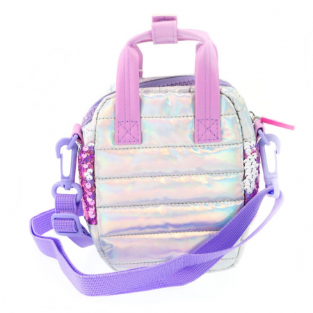 Gentuță Girabrilla Puffer – geantă matlasată cu paiete și efect irizat [3]