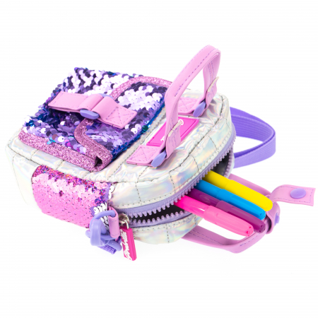 Gentuță Girabrilla Puffer – geantă matlasată cu paiete și efect irizat [4]