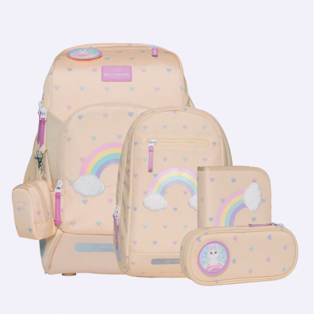 Penare si ghiozdane - Ghiozdan, rucsac ergonomic cu perna de aer, set Active Air FLX 6 piese, Yellow Heart
