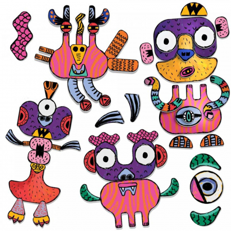 Jucarii Educative - Headu Ecoplay - Joc Creeaza Monstri Amuzanti