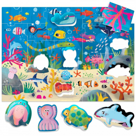 Jucarii Educative - Headu Ecoplay - Puzzle Animalute In Ocean