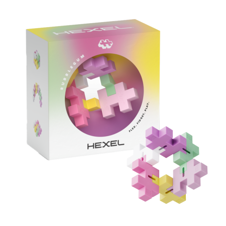 Seturi Constructie - HEXEL Spectrum - Jucarie fidget creativa - Plus Plus, Bubblegum