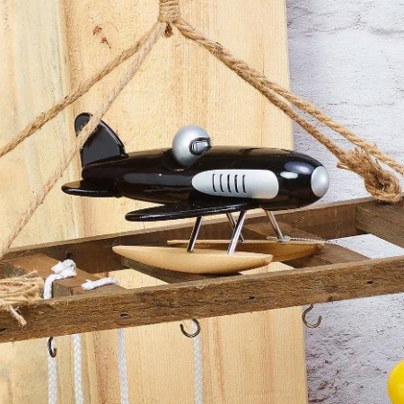 Hidroavion negru din lemn lacuit - Made in France - Vilac [2]