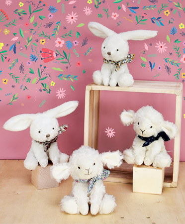 Iepuras Doudou® - jucarie de plus, 12 cm, cu esarfa [1]