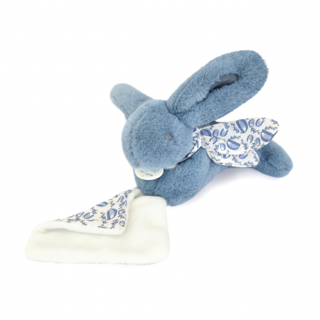 Ne jucam de-a... - Iepuras Doudou   - jucarie de plus cu paturica, 16 cm