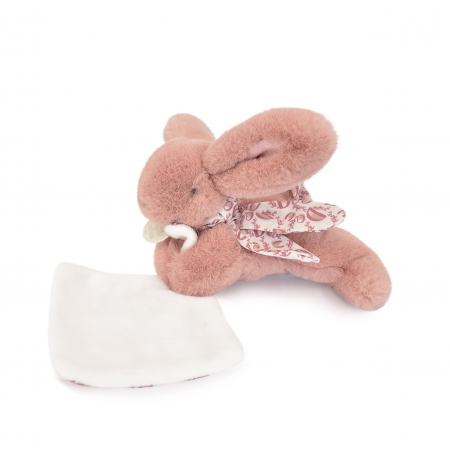 Ne jucam de-a... - Iepuras Doudou   - jucarie de plus cu paturica, 16 cm