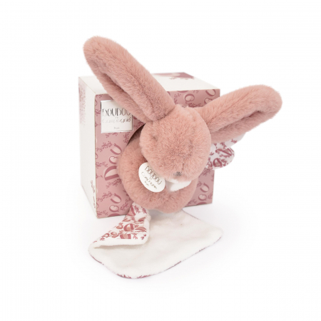 Iepuras Doudou® - jucarie de plus cu paturica, 16 cm [1]