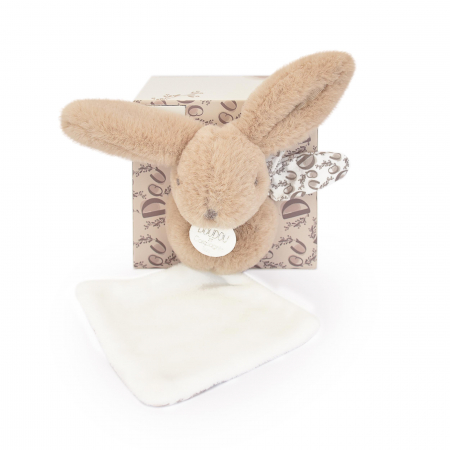Iepuras Doudou® - jucarie de plus cu paturica, 16 cm [1]