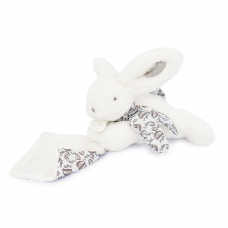 Ne jucam de-a... - Iepuras Doudou   - jucarie de plus cu paturica, 16 cm