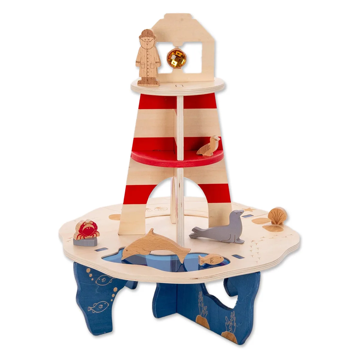Jucarii 10 ani+ - Insula cu far, set din lemn cu accesorii