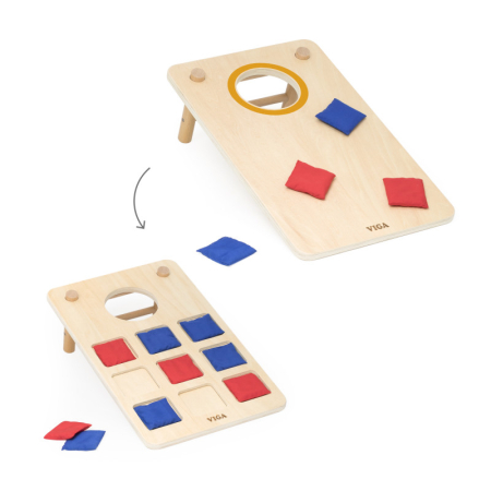 Jucarii creative - Joc 2 in 1Aruncare cu Saculeti si X si 0, Viga