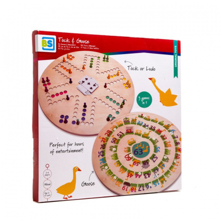 Jucarii de exterior - Joc 3 in 1 - Goose, Tock si Ludo (Nu te supara, frate!), BS Toys