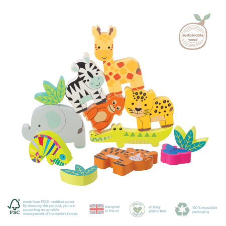 Joc Animale din jungla de stivuit, Orange Tree Toys [2]