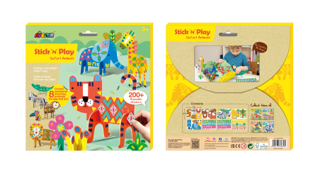 Joc creativ Stick'N'Play cu scene 3D si stickere repozitionabile - Animale Safari [12]