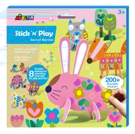 Jucarii creative - Joc creativ Stick'N'Play cu scene 3D si stickere repozitionabile - Gradina Secreta