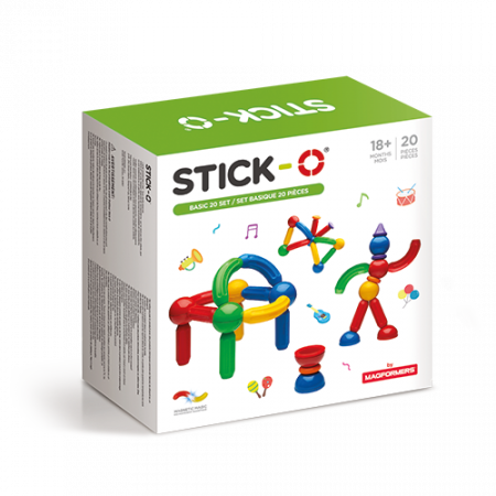 Jucarii creative - Joc cu magneti Stick-O, Set de baza cu 20 piese