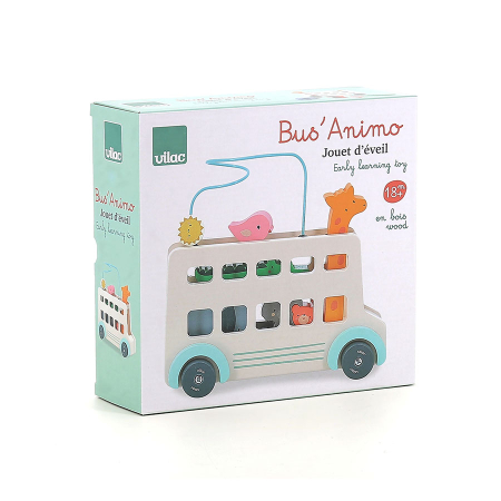 Joc de indemanare / motricitate fina - Autobuz cu animale, design Sarah Betz - Vilac [2]