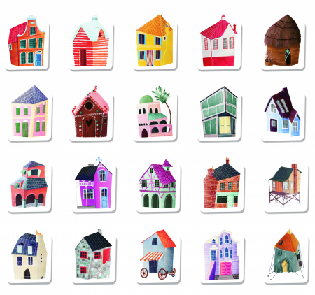 Joc de indemanare si memorie Playmemo, Case [1]