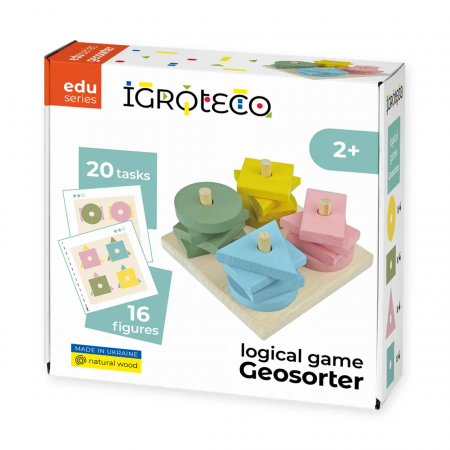 Jocuri educative - Joc de logica, sortator din lemn -„Geosorter”